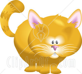 11191 Cute Orange Cat Clipart Illustration